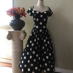 CLUES RETRO 80s polka dot dress